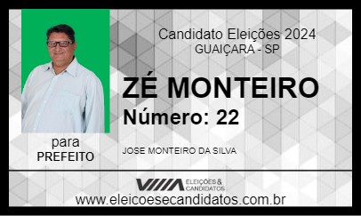 Candidato ZÉ MONTEIRO 2024 - GUAIÇARA - Eleições