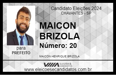 Candidato MAICON BRIZOLA 2024 - CHAVANTES - Eleições