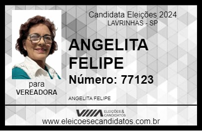 Candidato ANGELITA FELIPE 2024 - LAVRINHAS - Eleições