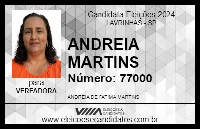 Candidato ANDREIA MARTINS 2024 - LAVRINHAS - Eleições