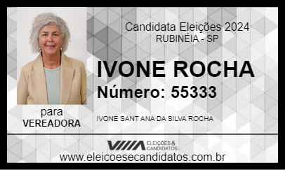 Candidato IVONE ROCHA 2024 - RUBINÉIA - Eleições