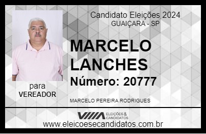 Candidato MARCELO LANCHES 2024 - GUAIÇARA - Eleições