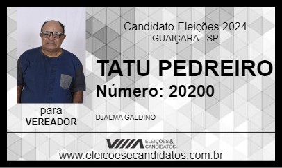 Candidato TATU PEDREIRO 2024 - GUAIÇARA - Eleições