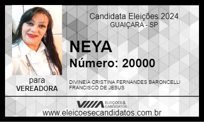 Candidato NEYA 2024 - GUAIÇARA - Eleições