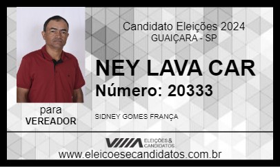 Candidato NEY LAVA CAR 2024 - GUAIÇARA - Eleições