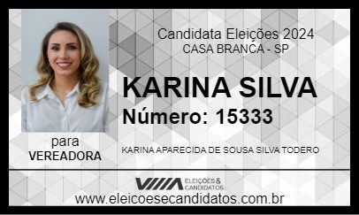 Candidato KARINA SILVA 2024 - CASA BRANCA - Eleições