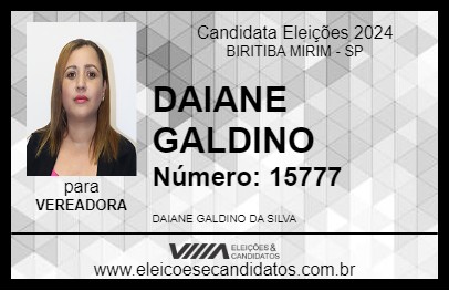 Candidato DAIANE GALDINO 2024 - BIRITIBA MIRIM - Eleições