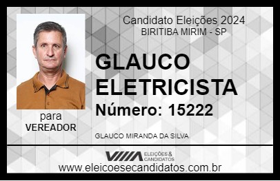 Candidato GLAUCO ELETRICISTA 2024 - BIRITIBA MIRIM - Eleições