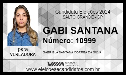 Candidato GABI SANTANA 2024 - SALTO GRANDE - Eleições