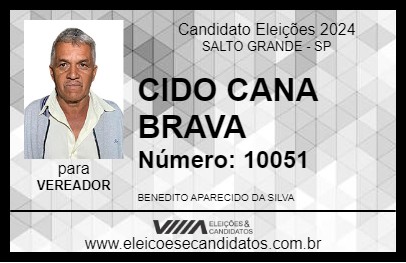 Candidato CIDO CANA BRAVA 2024 - SALTO GRANDE - Eleições