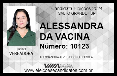 Candidato ALESSANDRA BOENO 2024 - SALTO GRANDE - Eleições