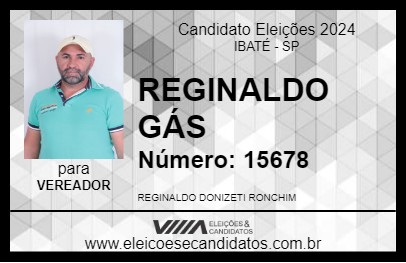 Candidato REGINALDO GÁS 2024 - IBATÉ - Eleições