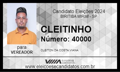 Candidato CLEITINHO 2024 - BIRITIBA MIRIM - Eleições