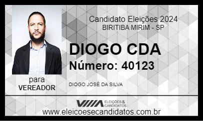 Candidato DIOGO CDA 2024 - BIRITIBA MIRIM - Eleições