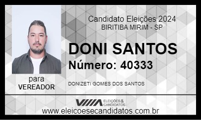 Candidato DONI SANTOS 2024 - BIRITIBA MIRIM - Eleições