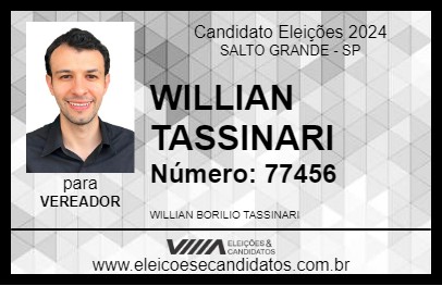 Candidato WILLIAN TASSINARI  2024 - SALTO GRANDE - Eleições