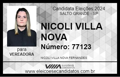 Candidato NICOLI VILLA NOVA 2024 - SALTO GRANDE - Eleições