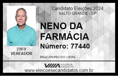 Candidato NENO DA FARMÁCIA  2024 - SALTO GRANDE - Eleições