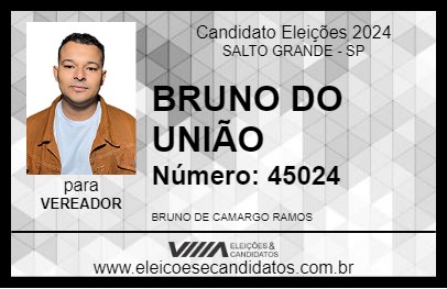 Candidato BRUNO DO UNIÃO 2024 - SALTO GRANDE - Eleições