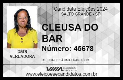 Candidato CLEUSA DO BAR 2024 - SALTO GRANDE - Eleições