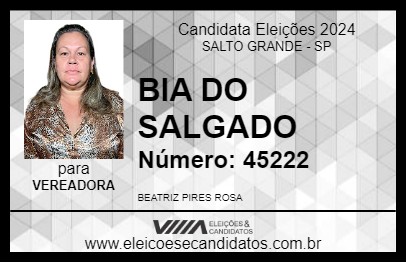 Candidato BIA DO SALGADO  2024 - SALTO GRANDE - Eleições