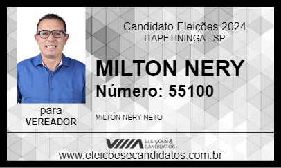 Candidato MILTON NERY 2024 - ITAPETININGA - Eleições