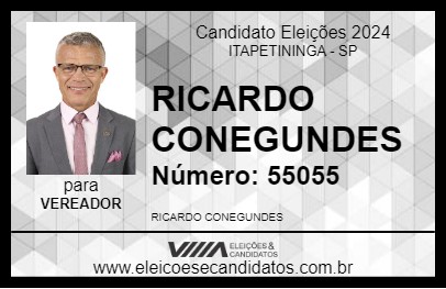 Candidato RICARDO CONEGUNDES 2024 - ITAPETININGA - Eleições