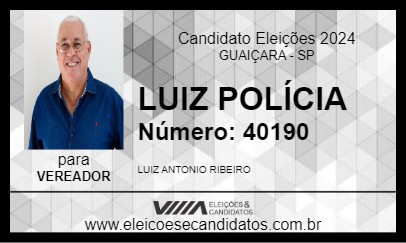 Candidato LUIZ POLÍCIA 2024 - GUAIÇARA - Eleições