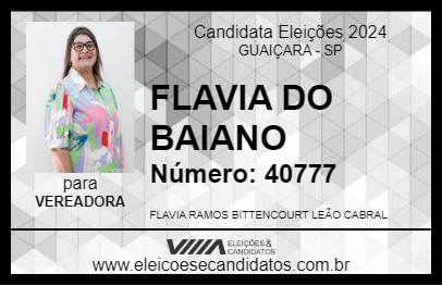 Candidato FLAVIA DO BAIANO 2024 - GUAIÇARA - Eleições