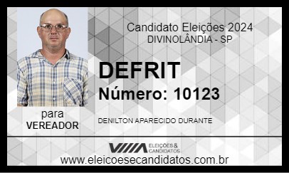 Candidato DEFRIT 2024 - DIVINOLÂNDIA - Eleições