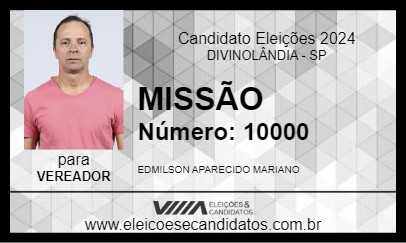 Candidato MISSÃO 2024 - DIVINOLÂNDIA - Eleições