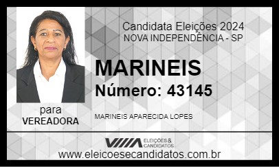 Candidato MARINEIS 2024 - NOVA INDEPENDÊNCIA - Eleições