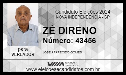 Candidato ZÉ DIRENO 2024 - NOVA INDEPENDÊNCIA - Eleições