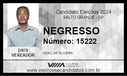 Candidato NEGRESSO 2024 - SALTO GRANDE - Eleições