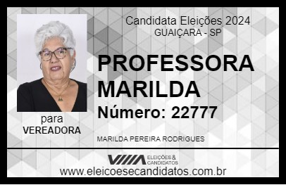 Candidato PROFESSORA MARILDA 2024 - GUAIÇARA - Eleições