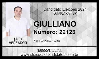 Candidato GIULLIANO 2024 - GUAIÇARA - Eleições