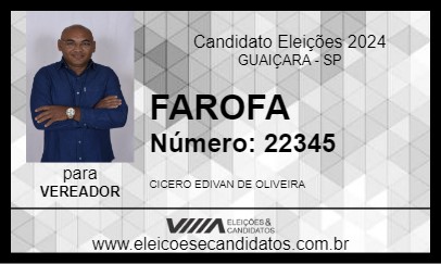 Candidato FAROFA 2024 - GUAIÇARA - Eleições