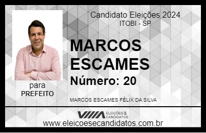 Candidato MARCOS ESCAMES 2024 - ITOBI - Eleições