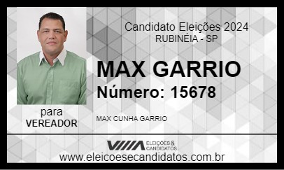 Candidato MAX GARRIO 2024 - RUBINÉIA - Eleições