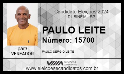 Candidato PAULO LEITE 2024 - RUBINÉIA - Eleições