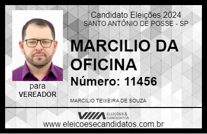 Candidato MARCILIO DA OFICINA 2024 - SANTO ANTÔNIO DE POSSE - Eleições