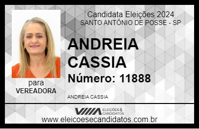 Candidato ANDREIA CASSIA 2024 - SANTO ANTÔNIO DE POSSE - Eleições