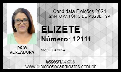 Candidato ELIZETE 2024 - SANTO ANTÔNIO DE POSSE - Eleições