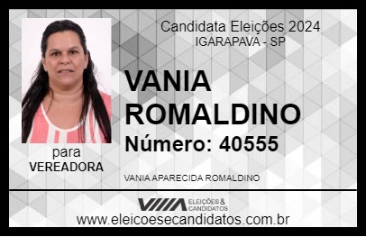 Candidato VANIA ROMALDINO 2024 - IGARAPAVA - Eleições