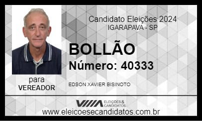 Candidato BOLLÃO 2024 - IGARAPAVA - Eleições