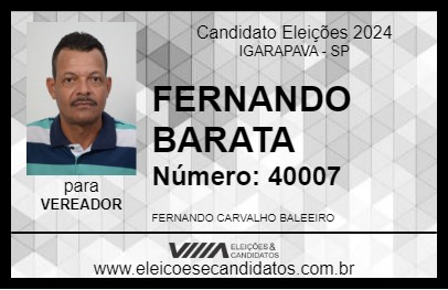 Candidato FERNANDO BARATA 2024 - IGARAPAVA - Eleições