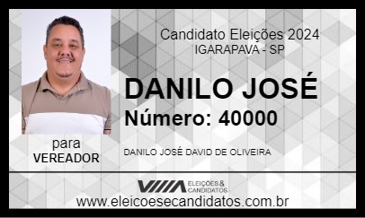 Candidato DANILO JOSÉ 2024 - IGARAPAVA - Eleições