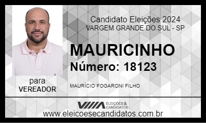 Candidato MAURICINHO 2024 - VARGEM GRANDE DO SUL - Eleições