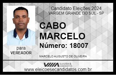 Candidato CABO MARCELO 2024 - VARGEM GRANDE DO SUL - Eleições