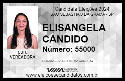 Candidato ELISANGELA CANDIDO 2024 - SÃO SEBASTIÃO DA GRAMA - Eleições